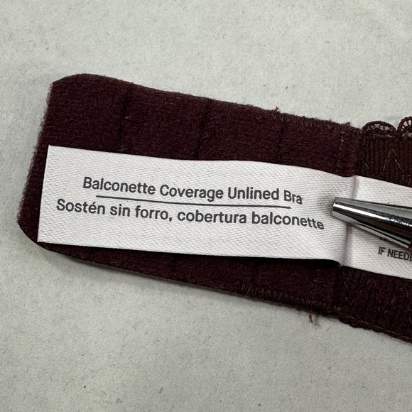 Auden Women's Size 32AA Bra Unlined Balconette Coverage Burgundy New With Tags - Picture 4 of 13